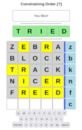 Constraining Order Word Game
